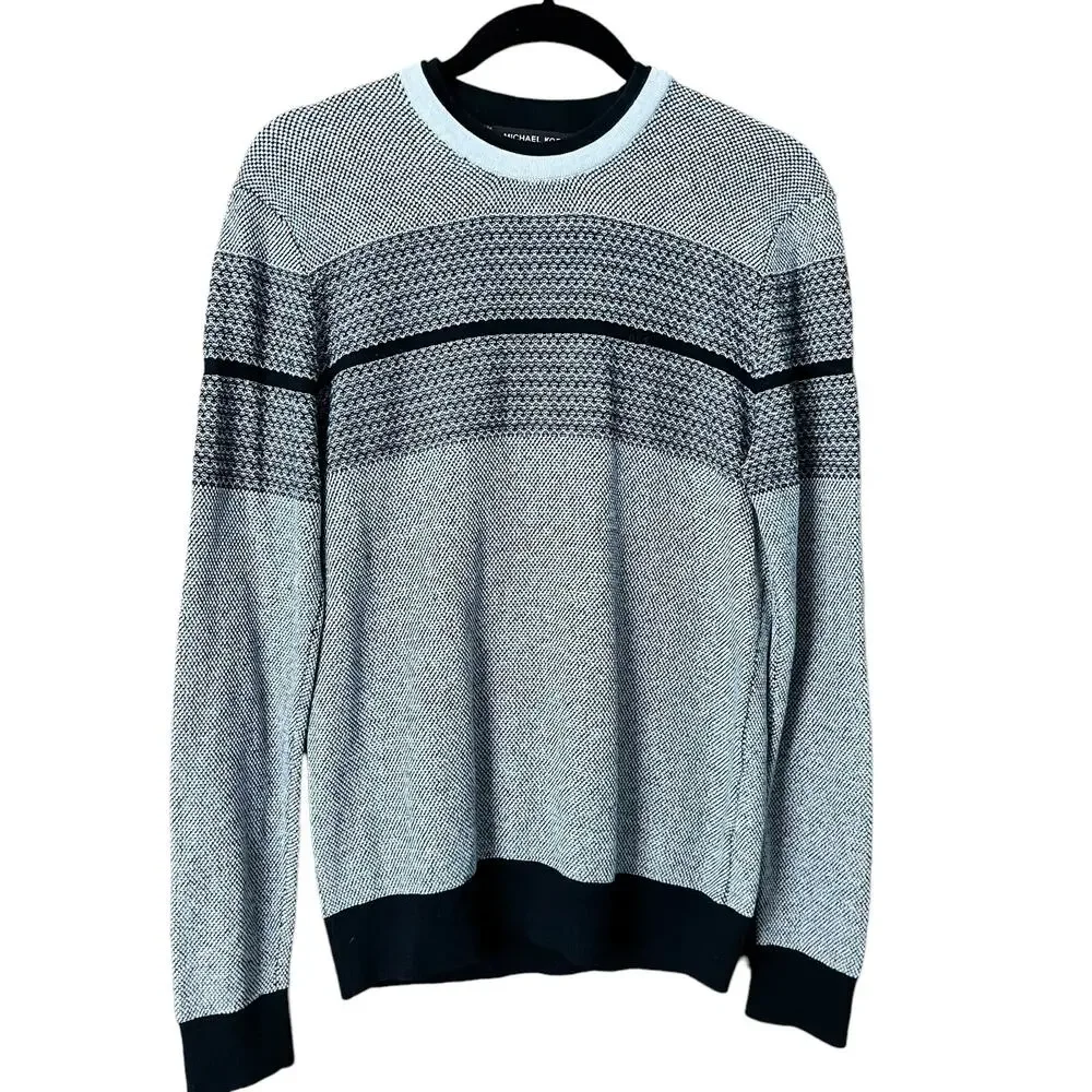 Michael Kors Men’s Crew Neck Pullover Sweater M Colorblock Cabincore Preppy
